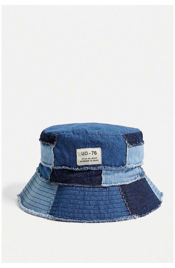 Messy denim bucket hat